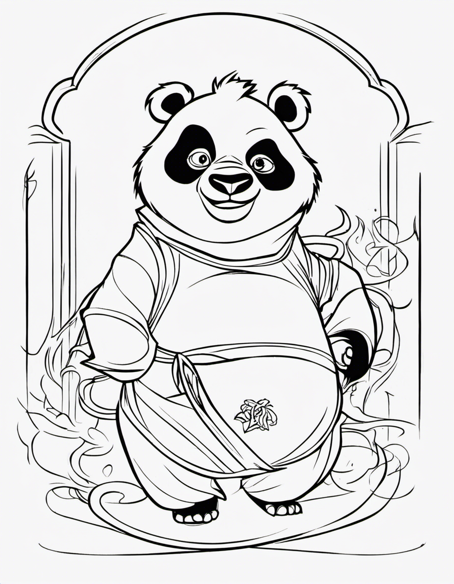 kung fu panda for children coloring page