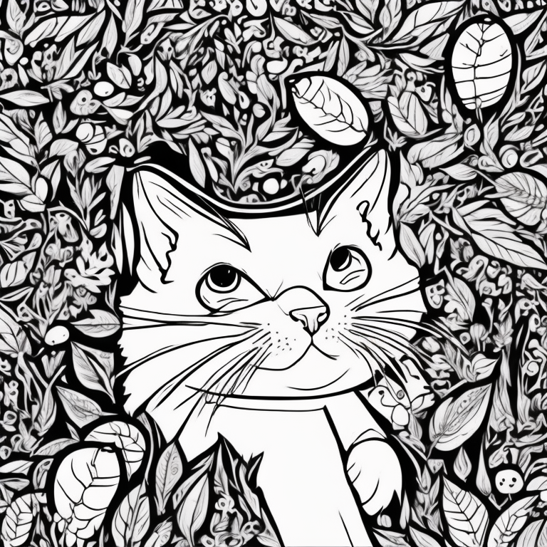 a cute cat coloring page