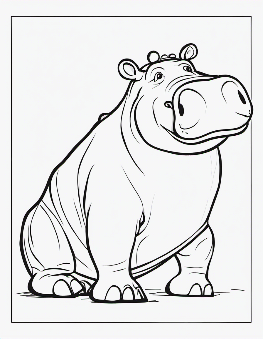 cartoon hippo