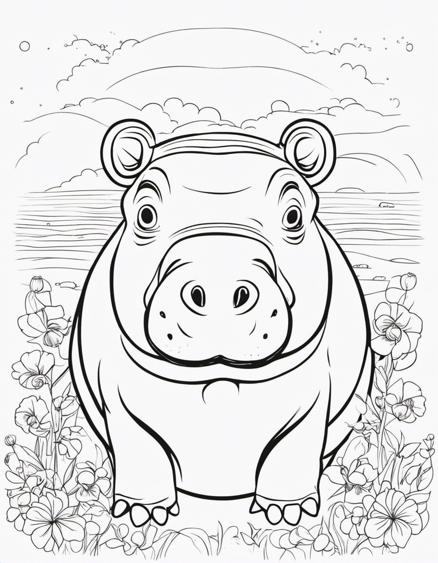 hippo coloring pages