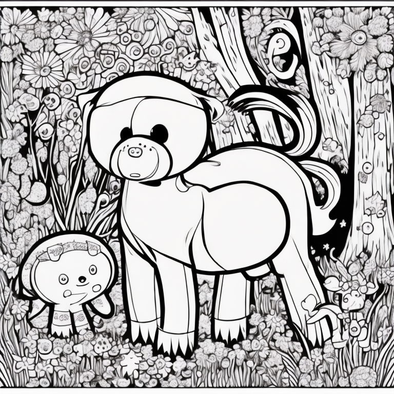 PICTURES FOR A COLORING BOOK OF CUTE AND CUTE ANIMALS