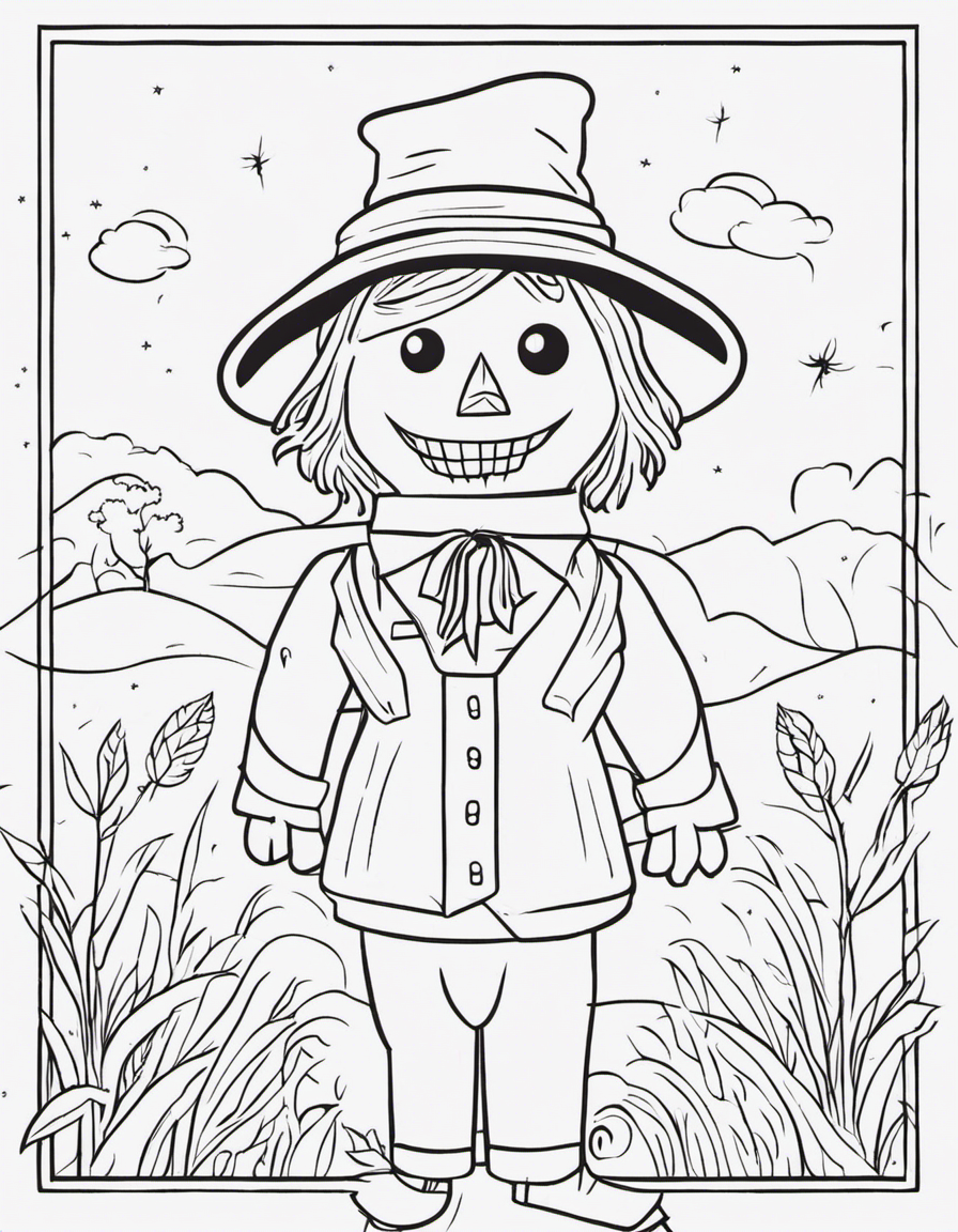 scarecrow for children coloring page