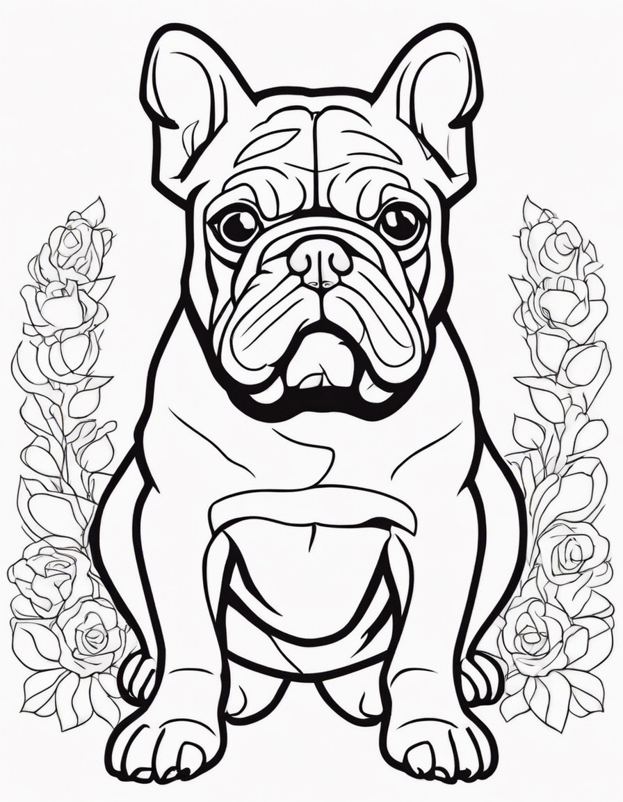 cartoon bulldog only coloring page