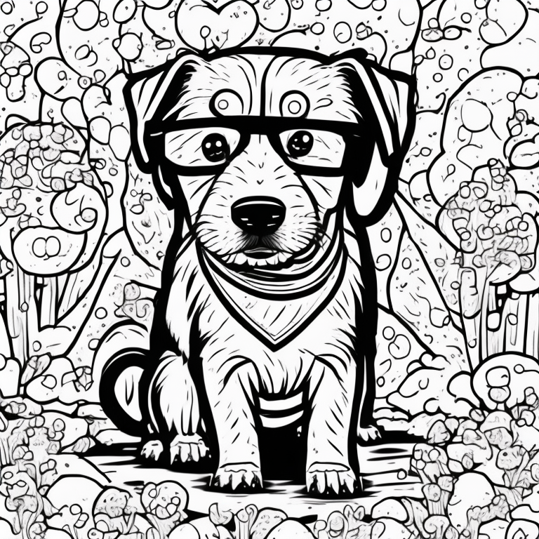 a cute dog coloring page