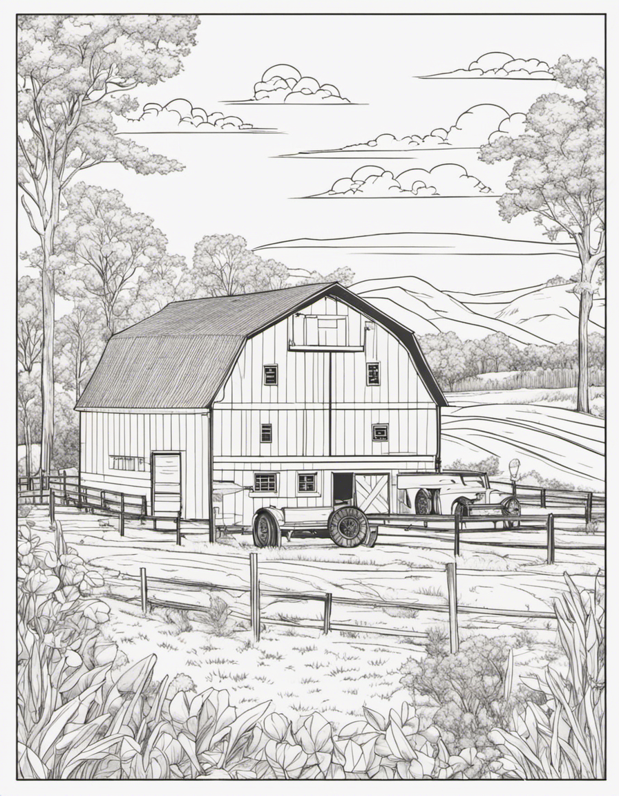 farm for adults coloring page