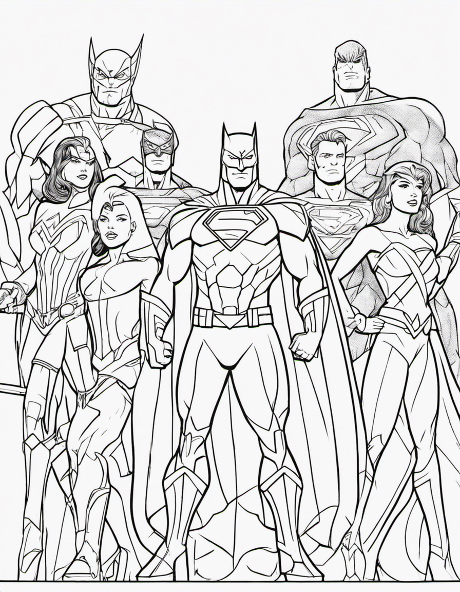 cartoon justice league coloring page