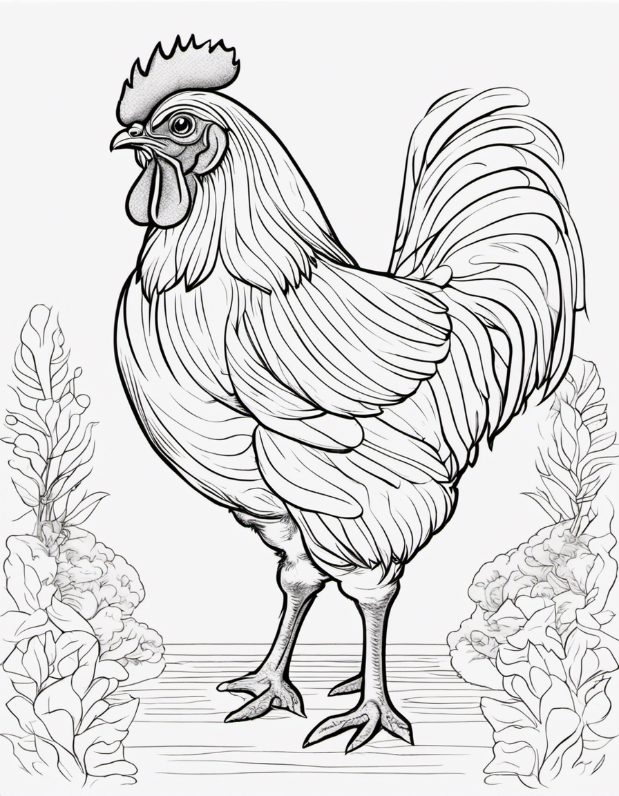 cartoon chicken coloring page