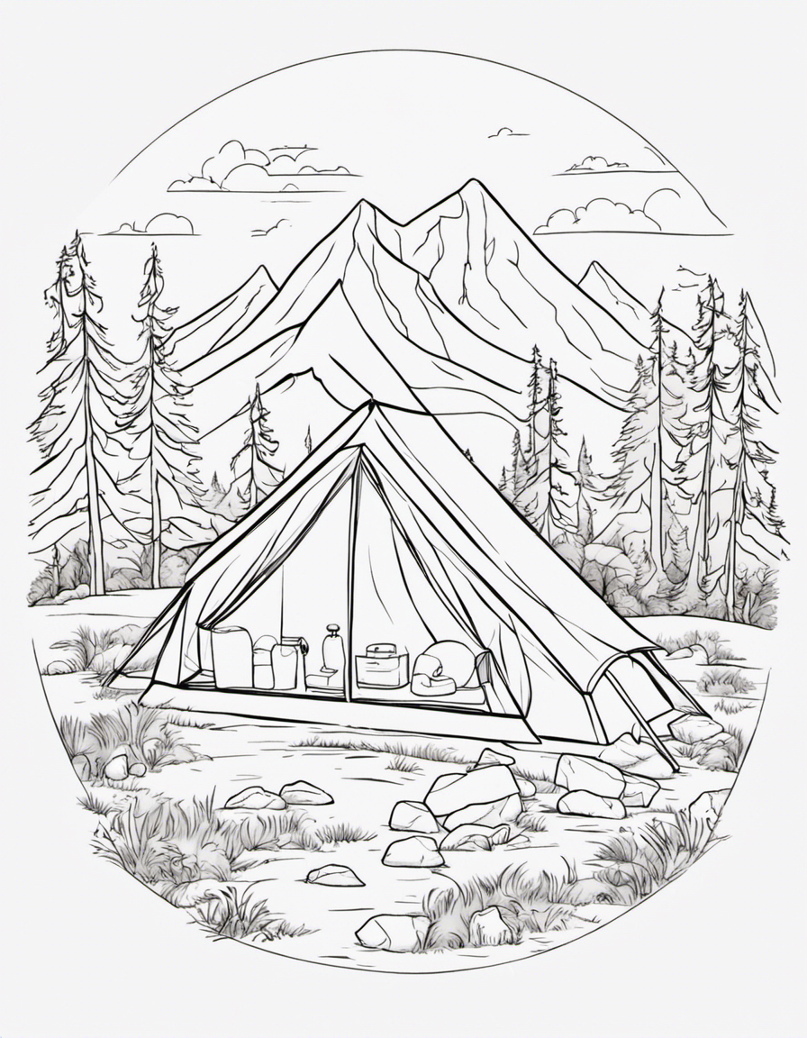 camping coloring page