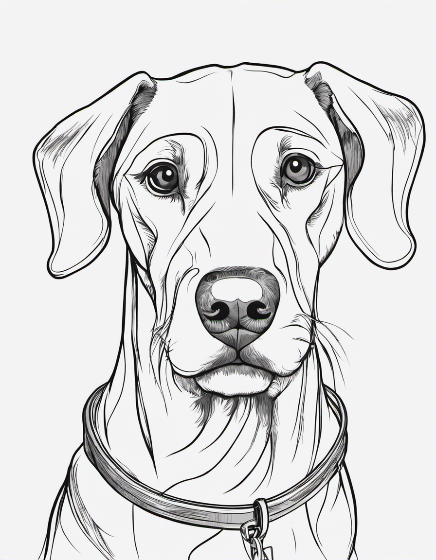 Prepare a dog picture to color for young children aged 0-5 coloring page