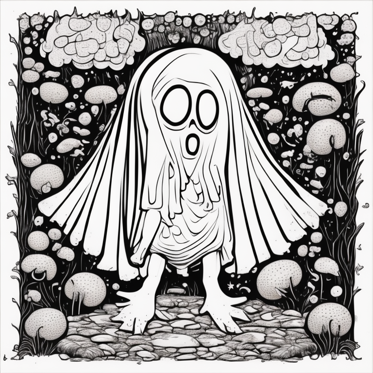 Ghost, spirit, room coloring page