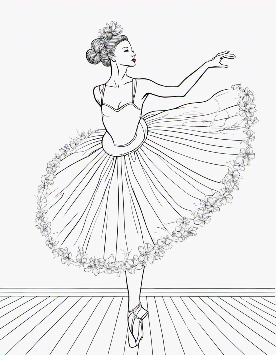 ballerina for adults coloring page