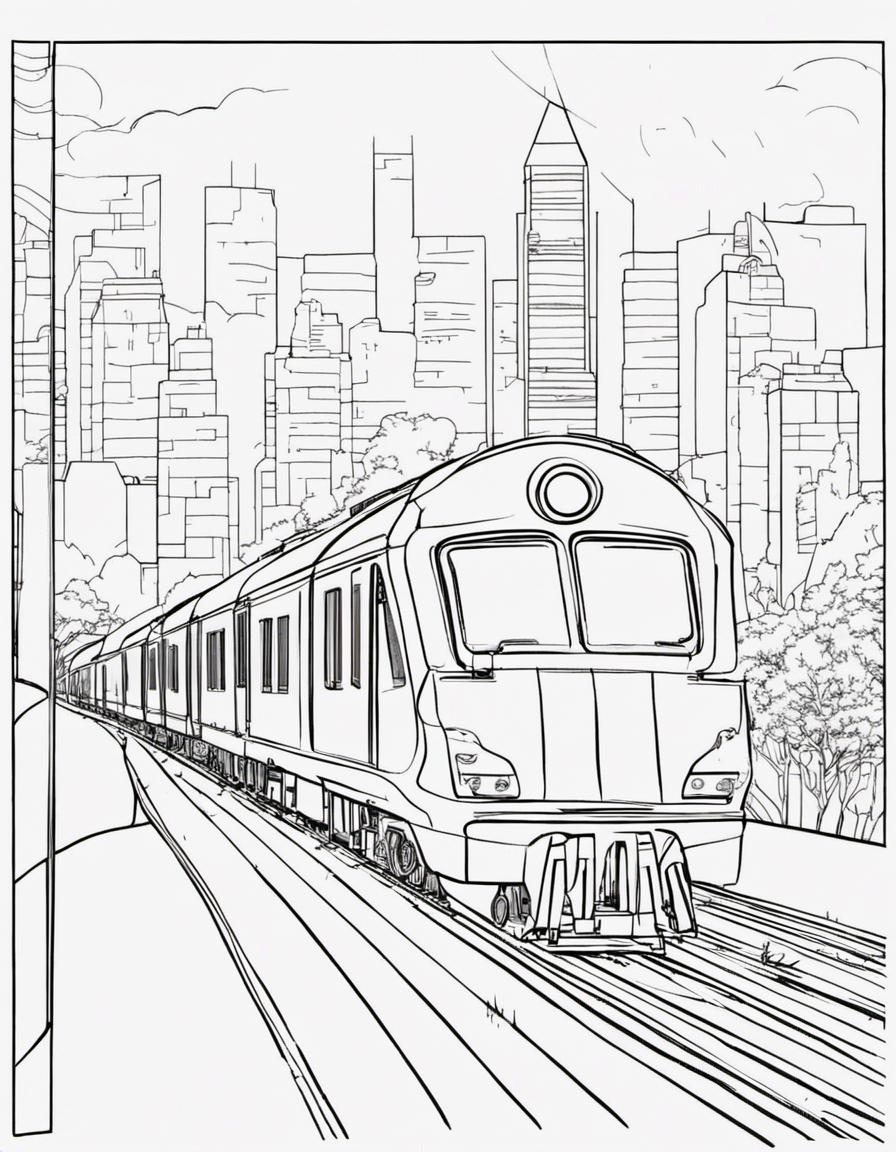 train for children coloring page