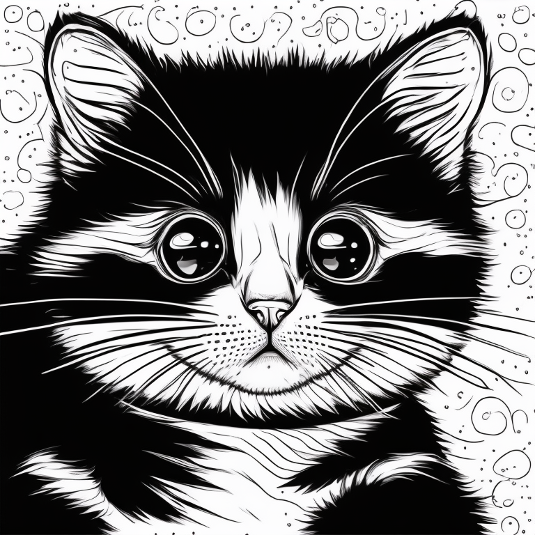 a cute baby cat coloring page