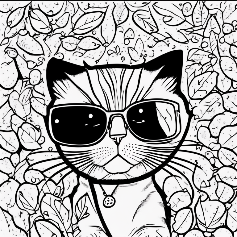 a cute cat coloring page