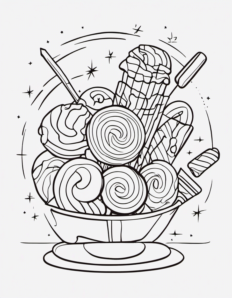 cartoon candy coloring page