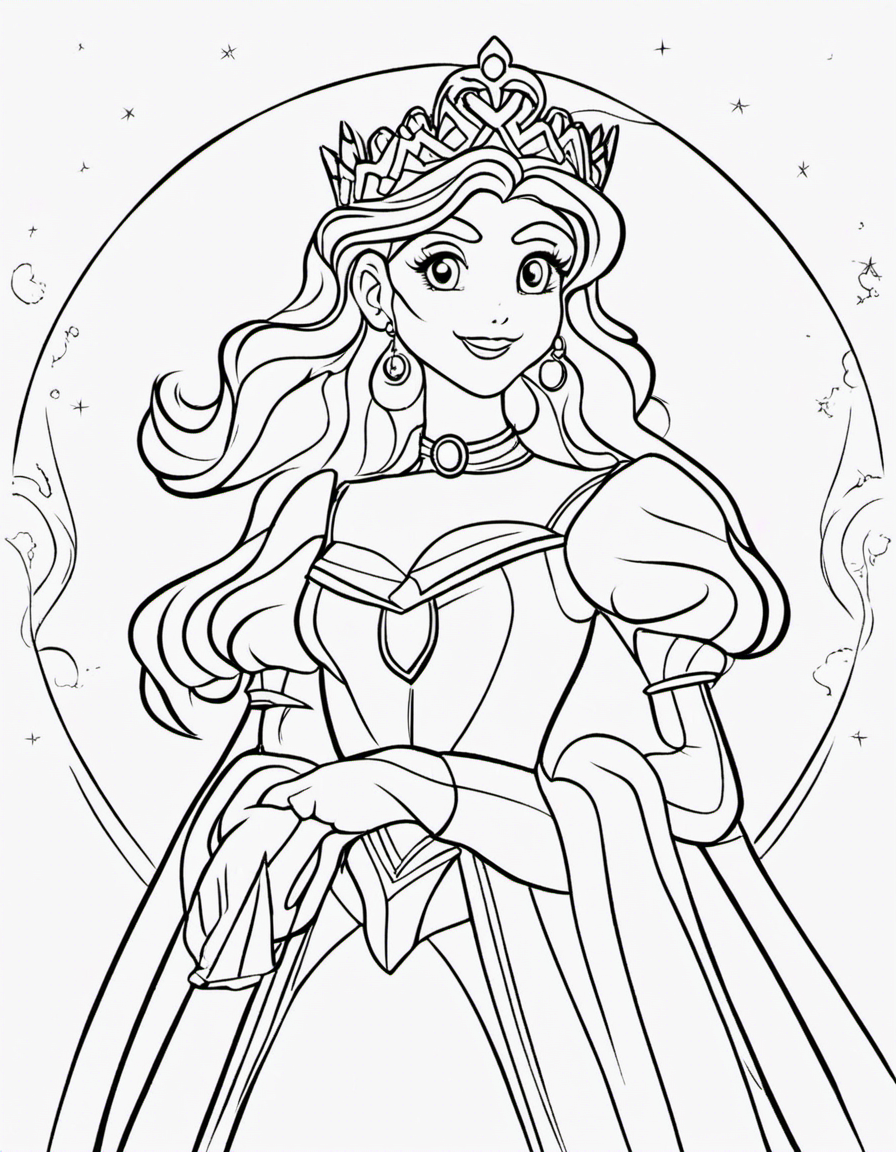 princess peach for children coloring page