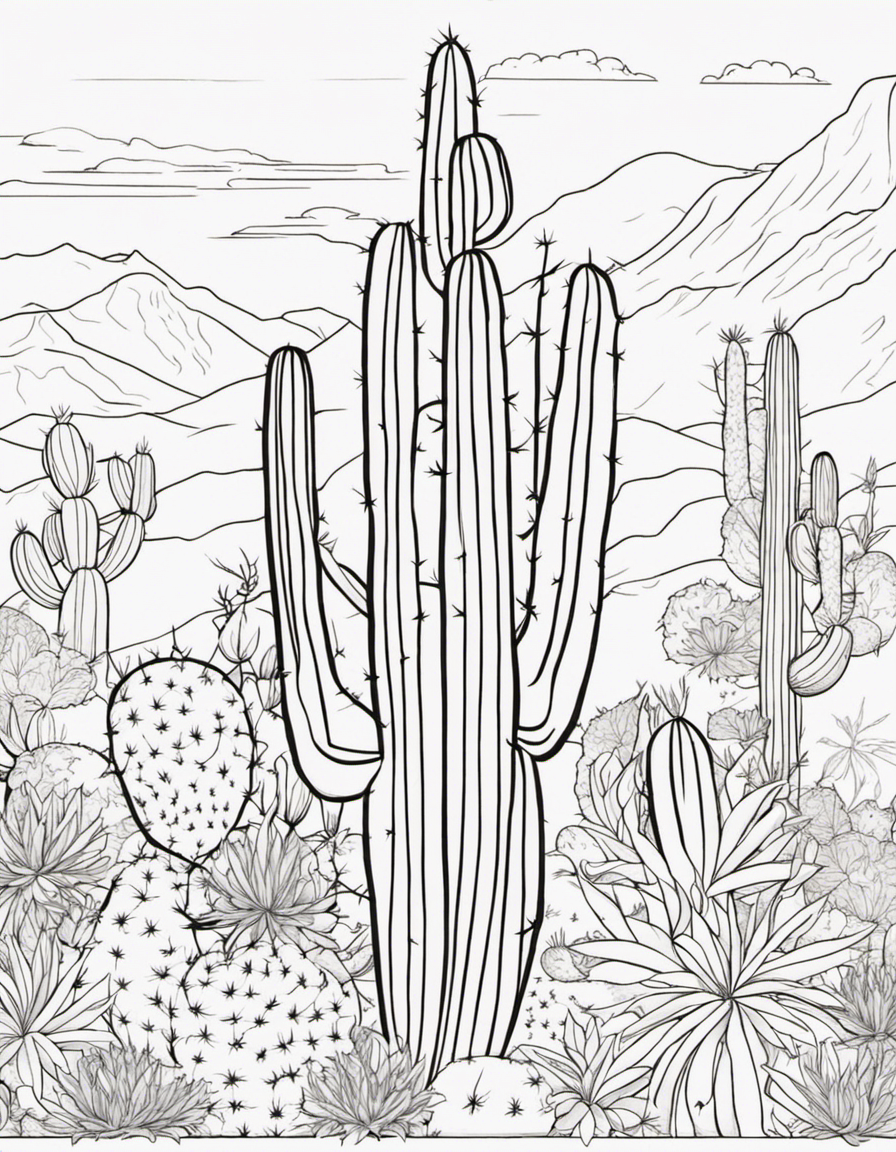 cactus for adults coloring page