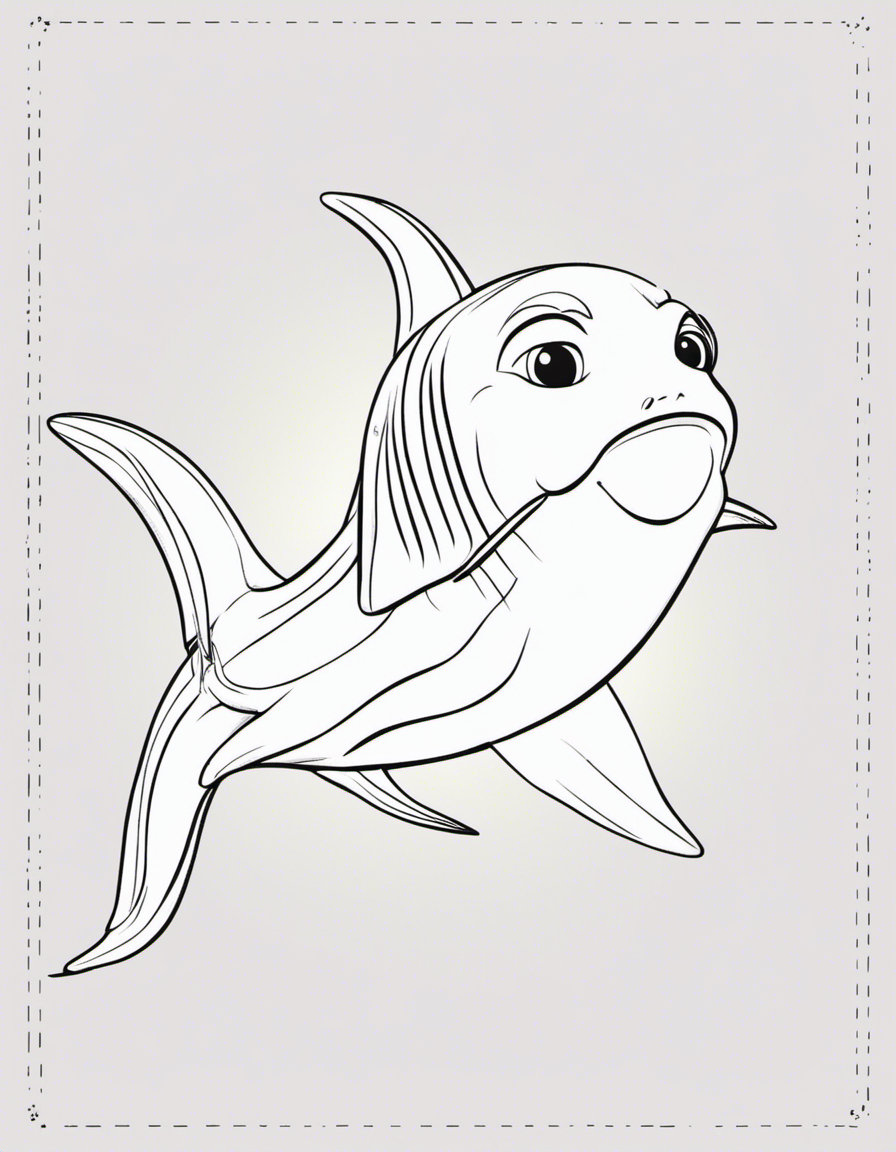 cartoon baby shark coloring page