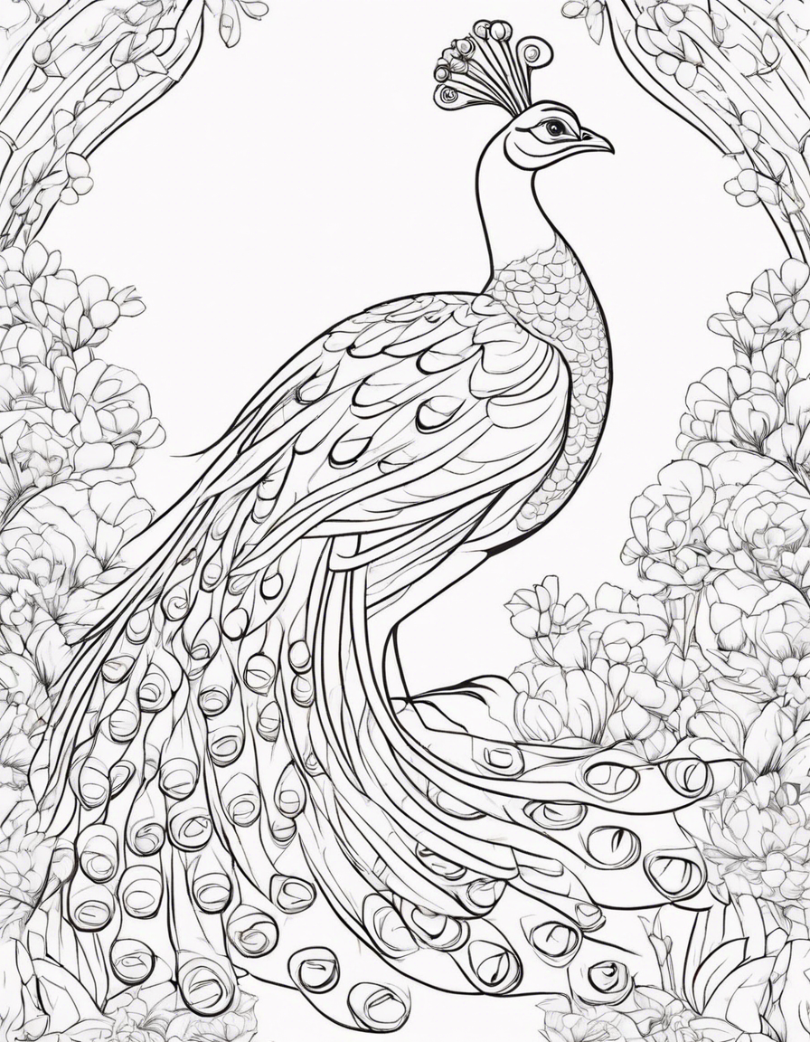 Disney peacock coloring page