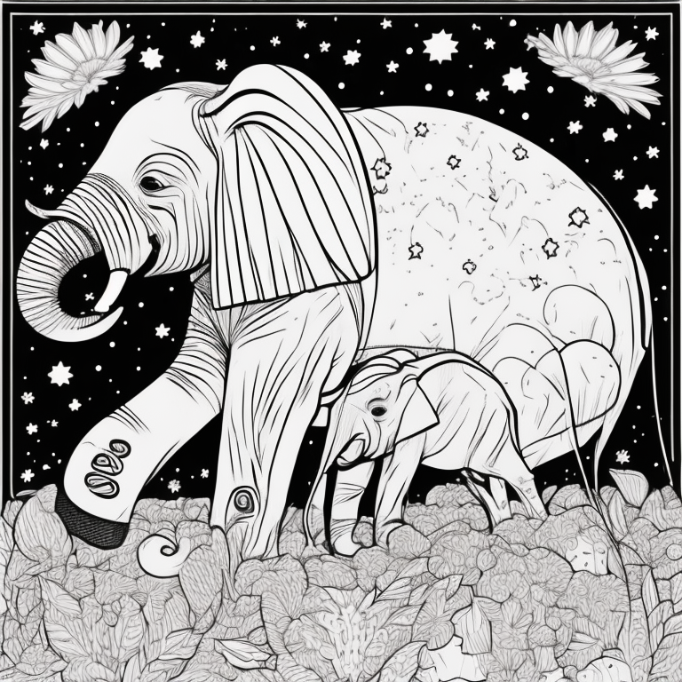 flying elephant ponny coloring page