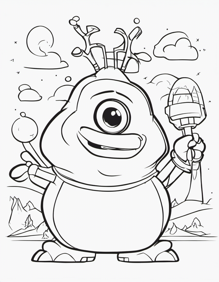 cartoon olaf coloring page