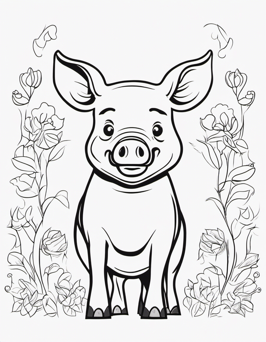 cartoon pig coloring page