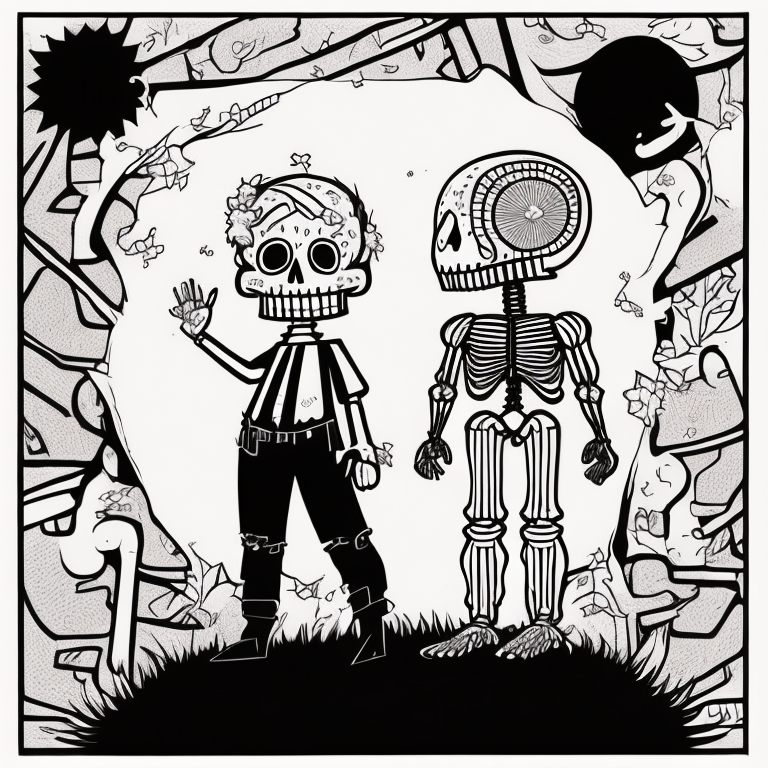 skeleton coloring pages