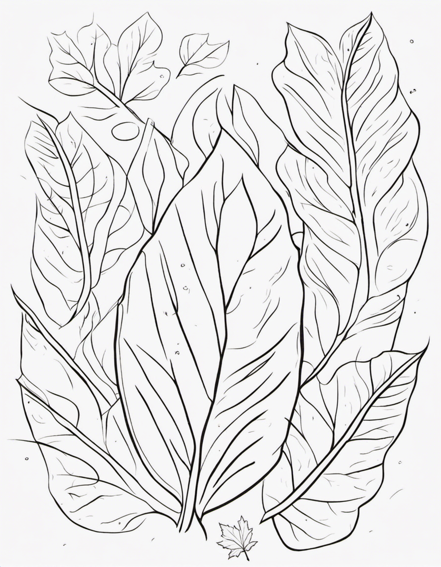fall leaves for children coloring page