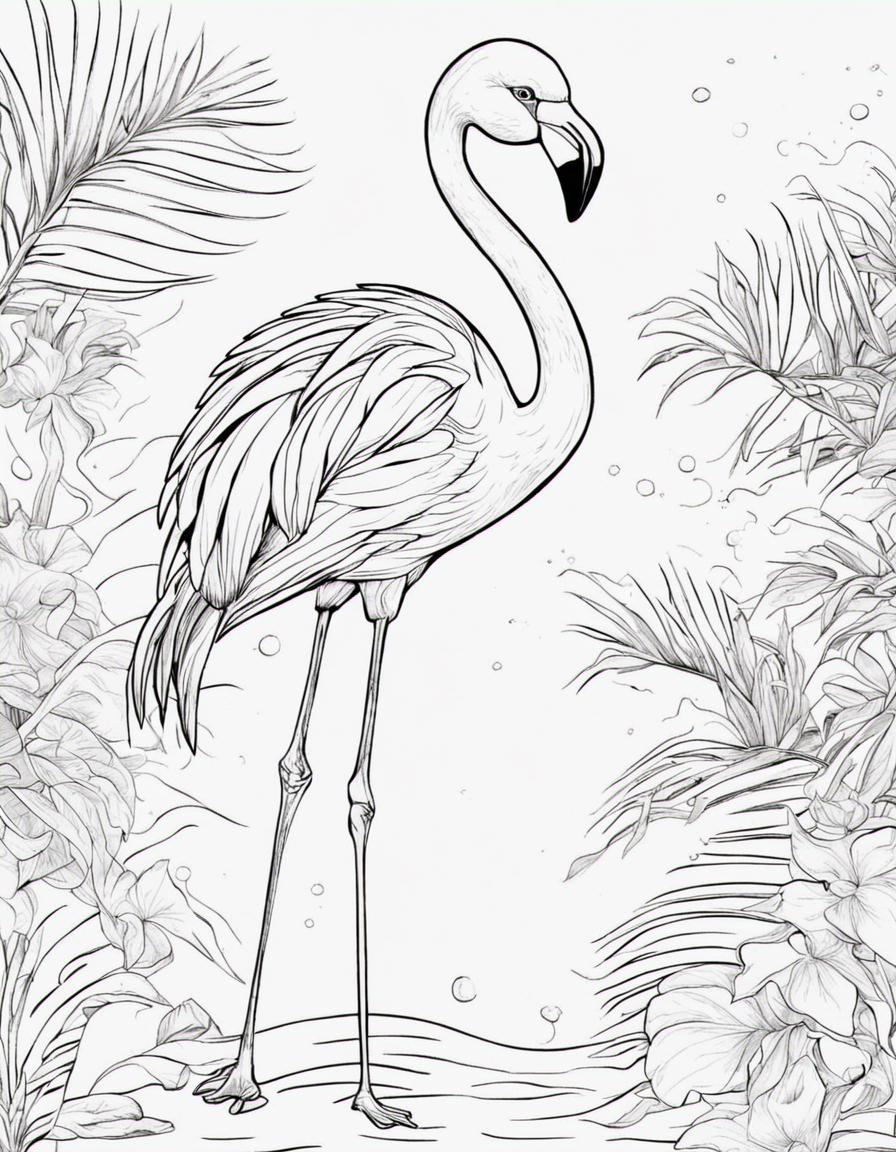 flamingo for adults coloring page