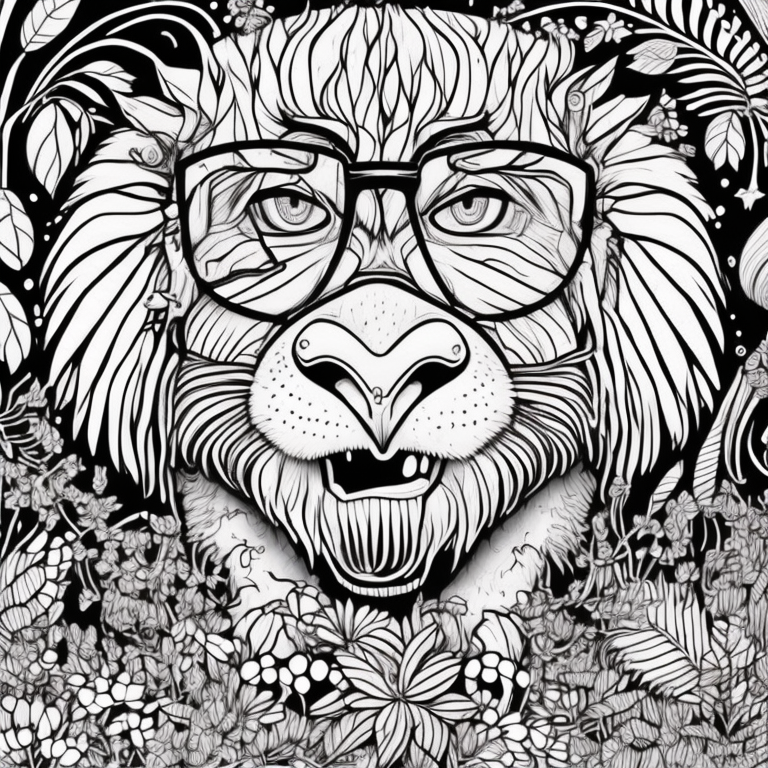 Crie um macaco mico leão dourado, sem fundom arte de linha de colorir, desenhos para crianças, paginas legais para colorir, arte de livro de colorir, linhas vetoriais de estilo de pagina de livro de colorir. 8k --ar 1:1