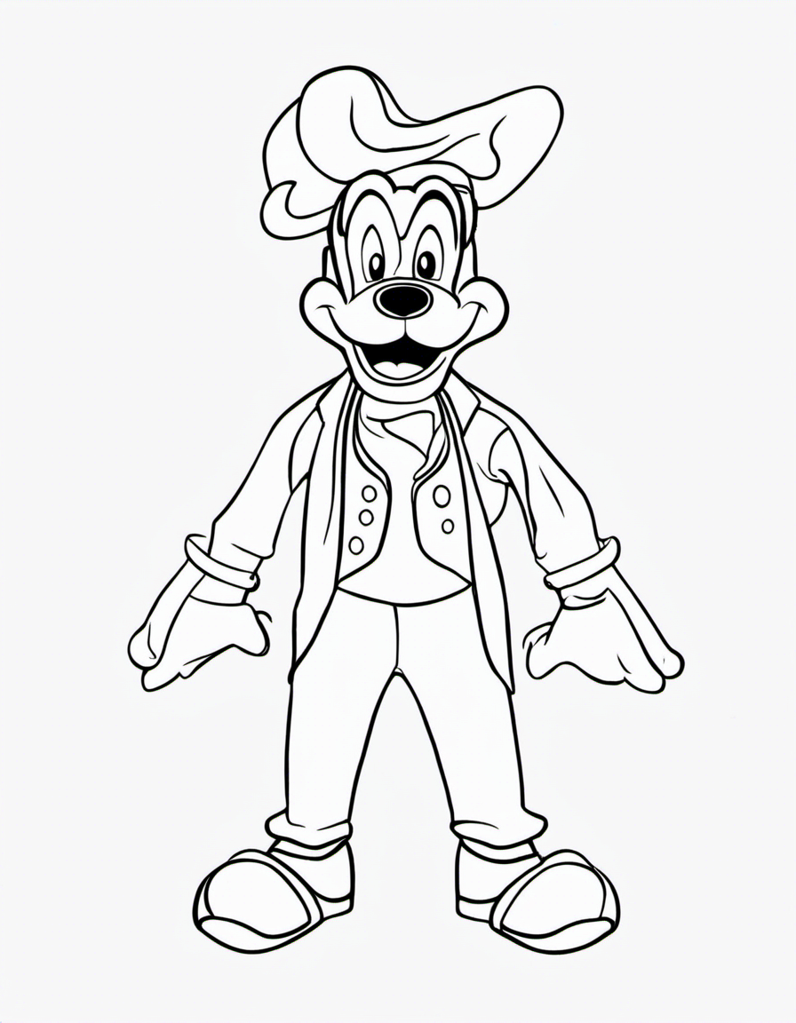 cartoon goofy coloring page