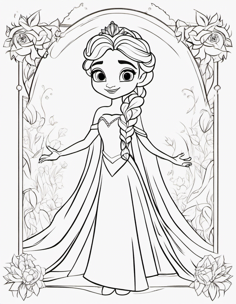 elsa for children coloring page
