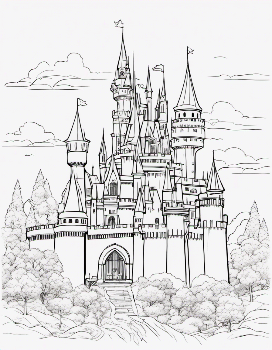 castle coloring page