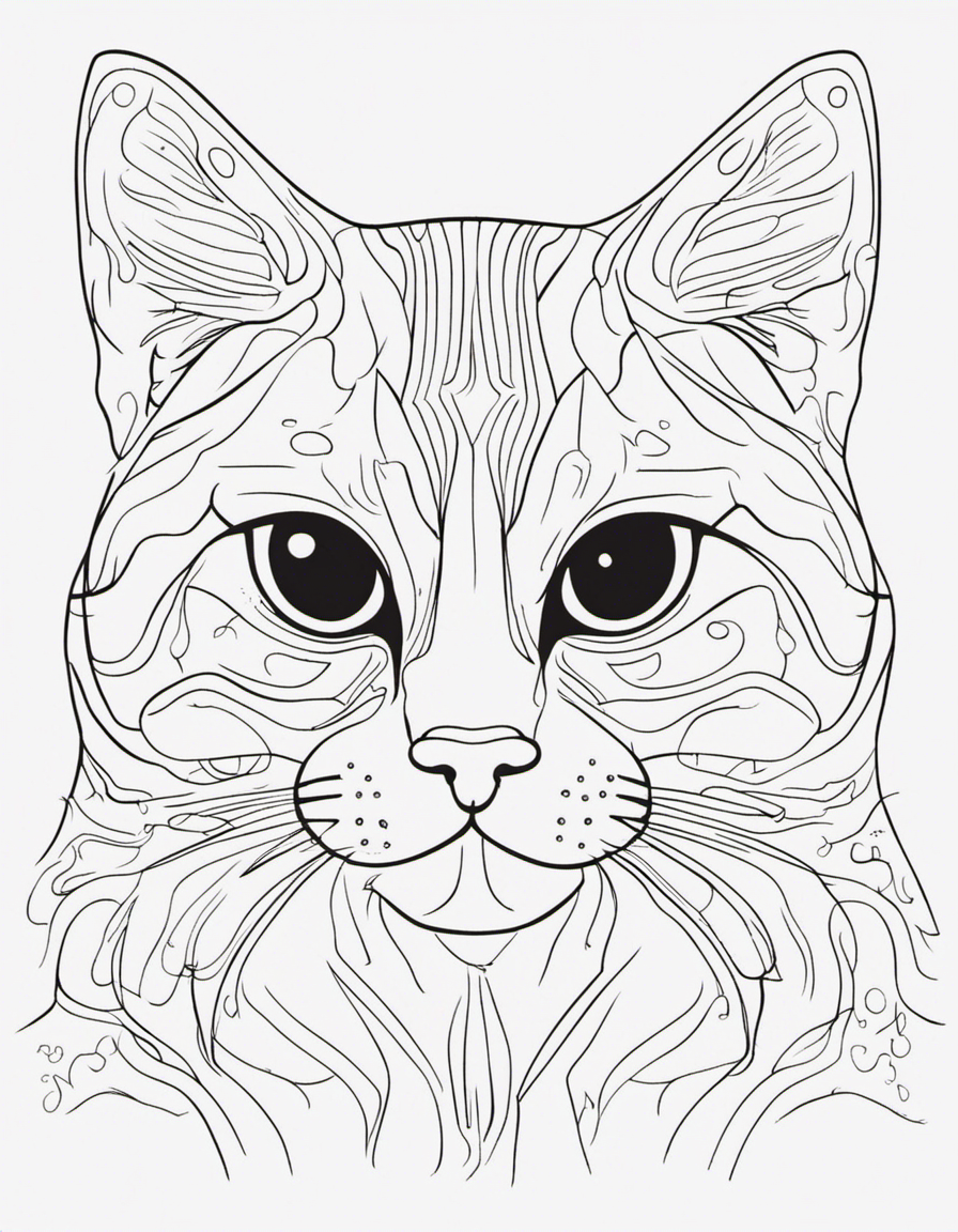 cat for children coloring page