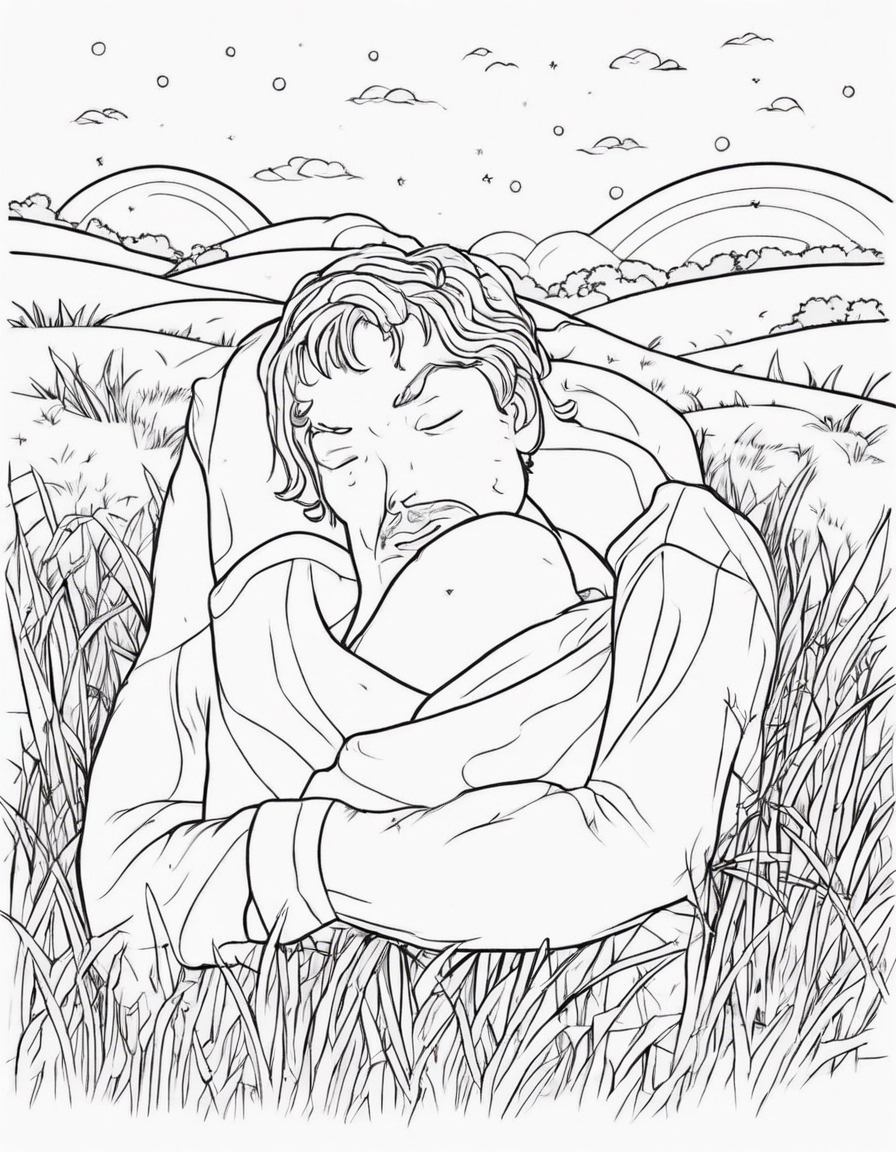 Hit the hay. - Ir dormir. (uma expressão para indicar que alguém está indo dormir) coloring page