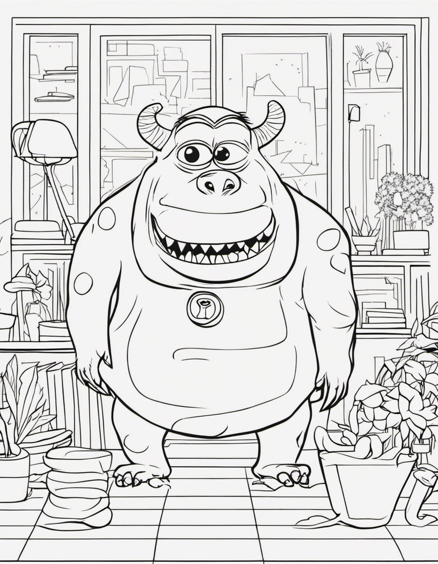 realistic monsters inc coloring page