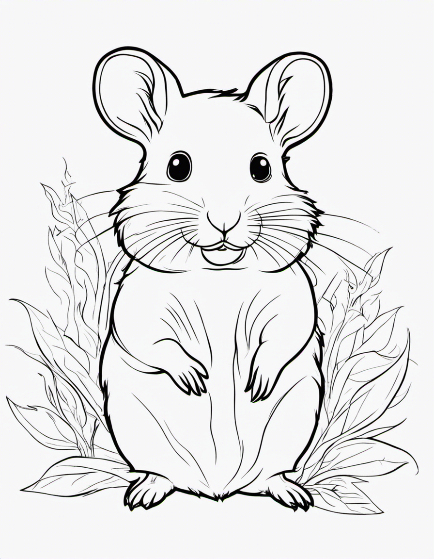 hamster for children coloring page