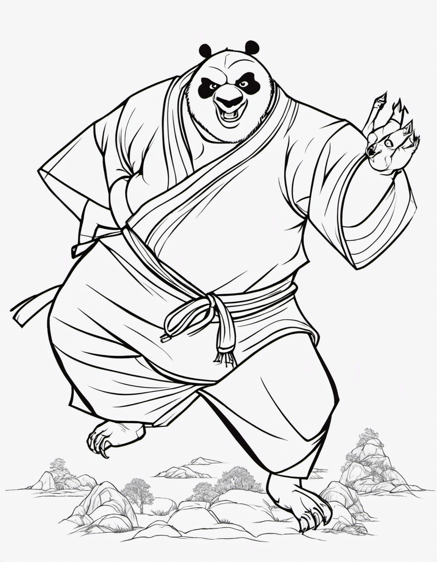 kung fu panda for adults coloring page