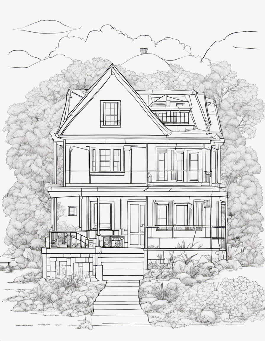 house for adults coloring page