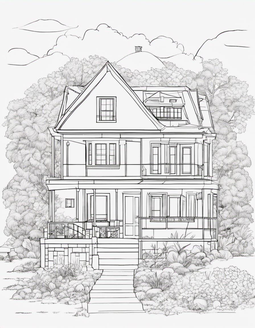 house coloring pages