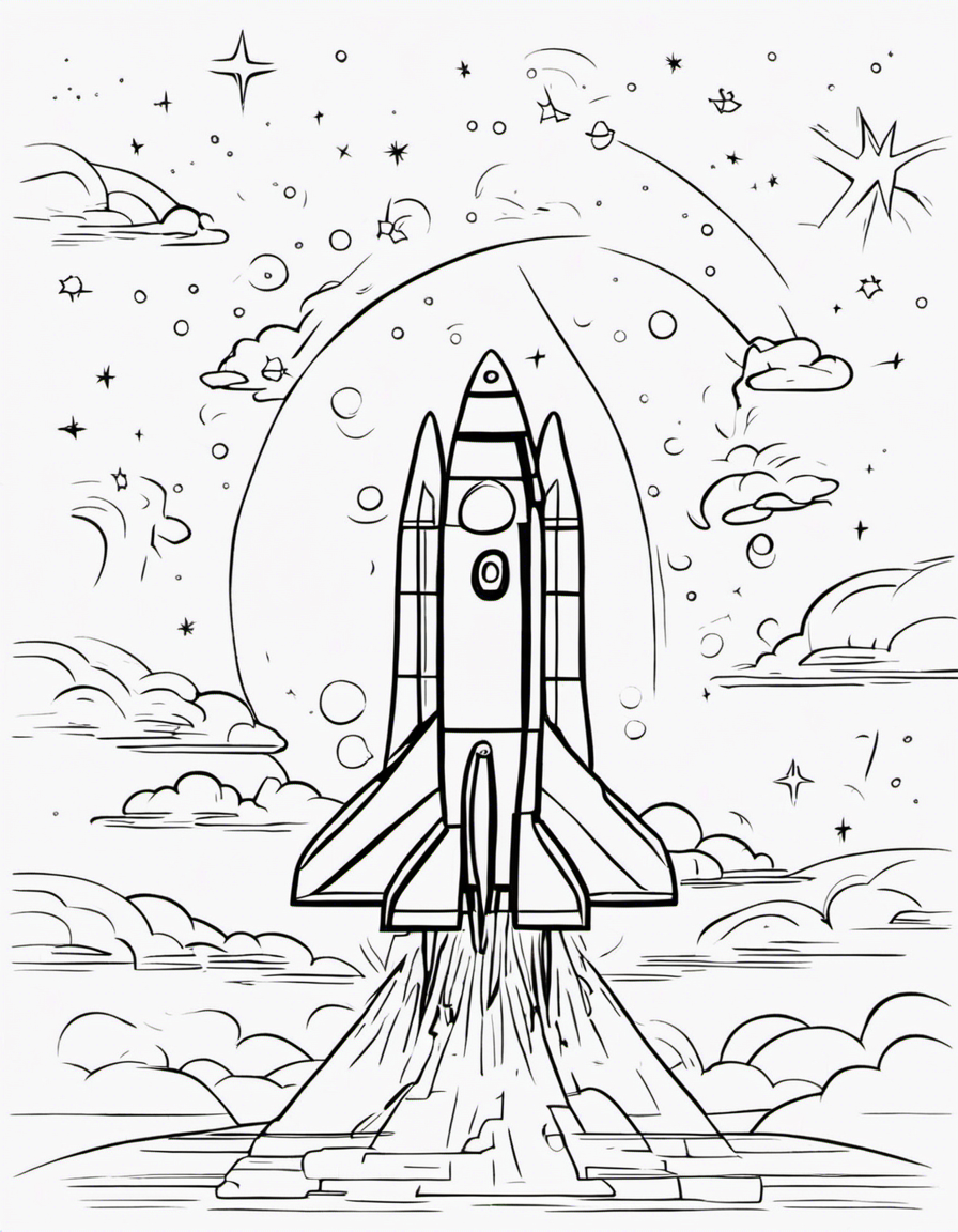 rocket for children coloring page