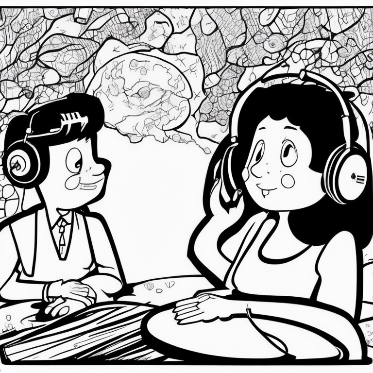 ndividuals engaged in conversations, where one person is attentively listening to the other with a warm and empathetic expression coloring page