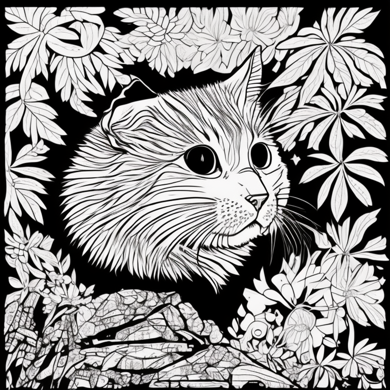 desenhe um gato em uma rua a noite. Crie um desenho em estilo realista com ênfase no gato coloring page