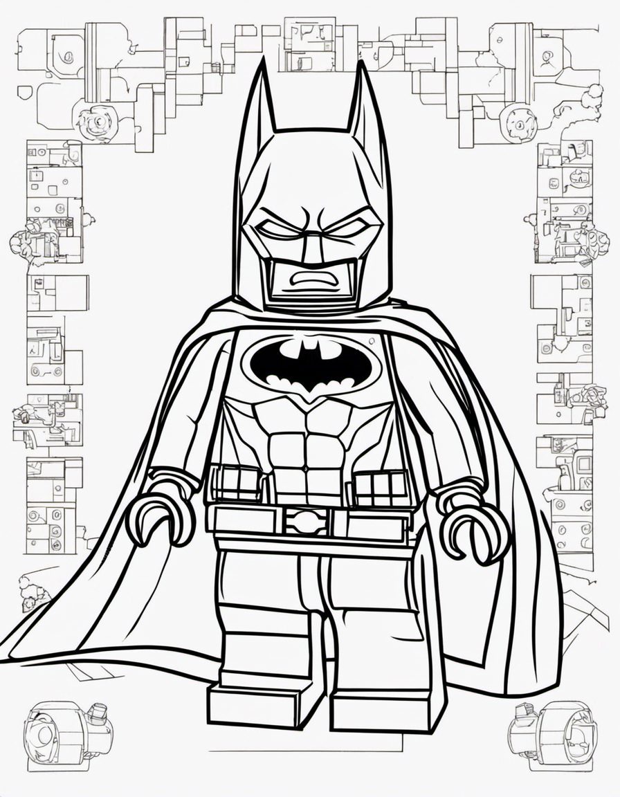 realistic lego batman coloring page