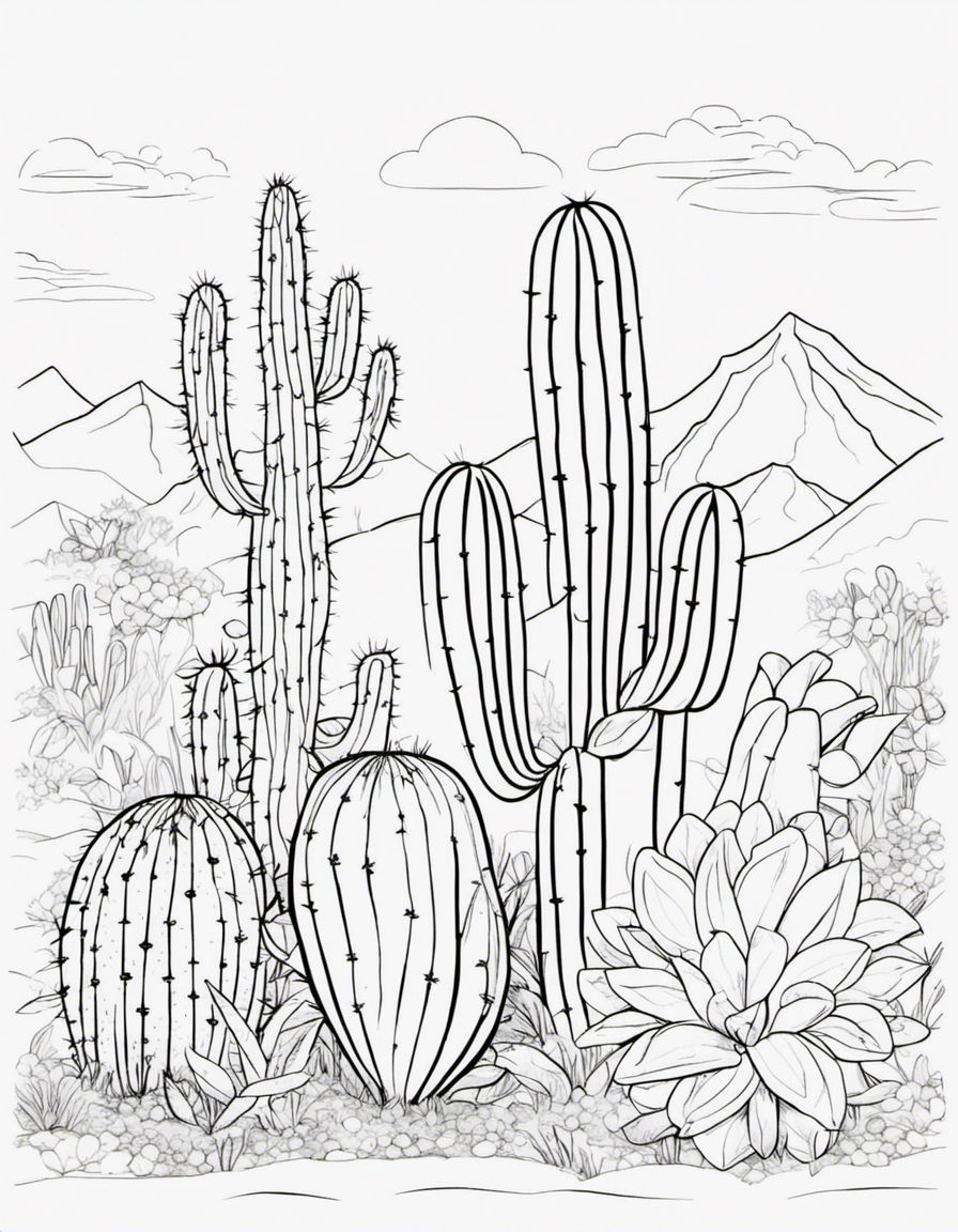 cactus  coloring page