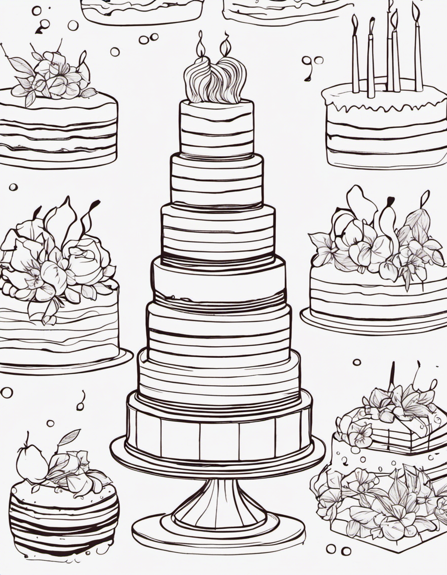 cake for adults coloring page