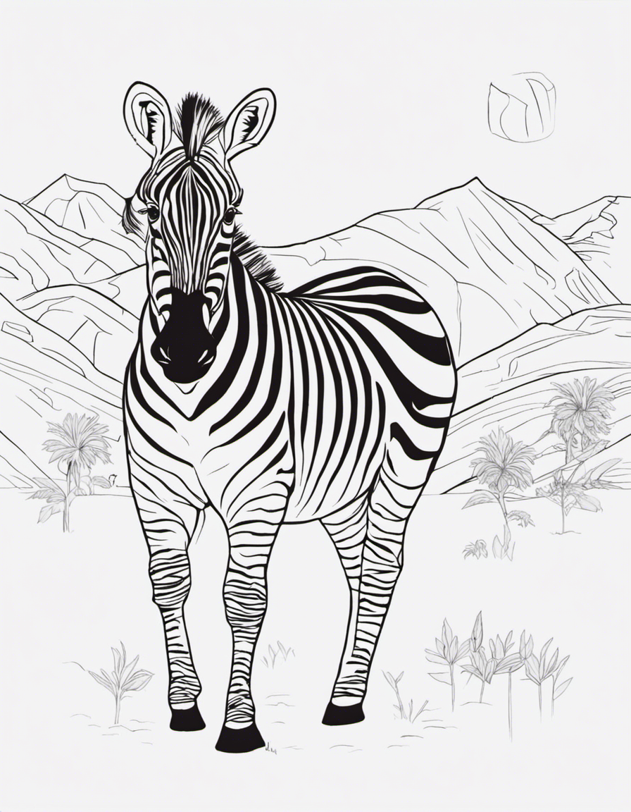 zebra for adults coloring page