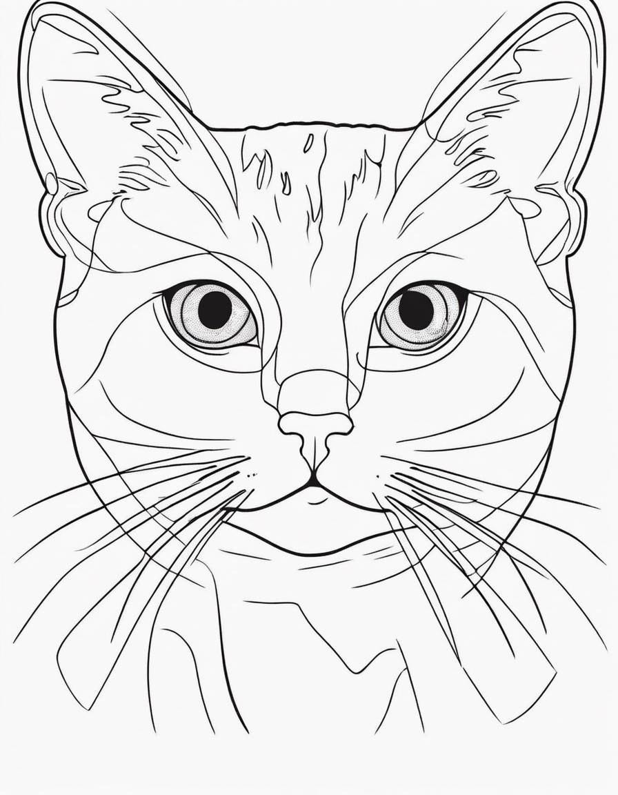 a cute cat coloring coloring page