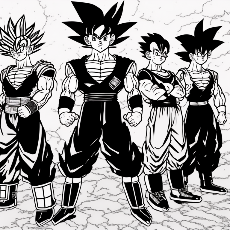 ALL persons of Dragon ball GT coloring page