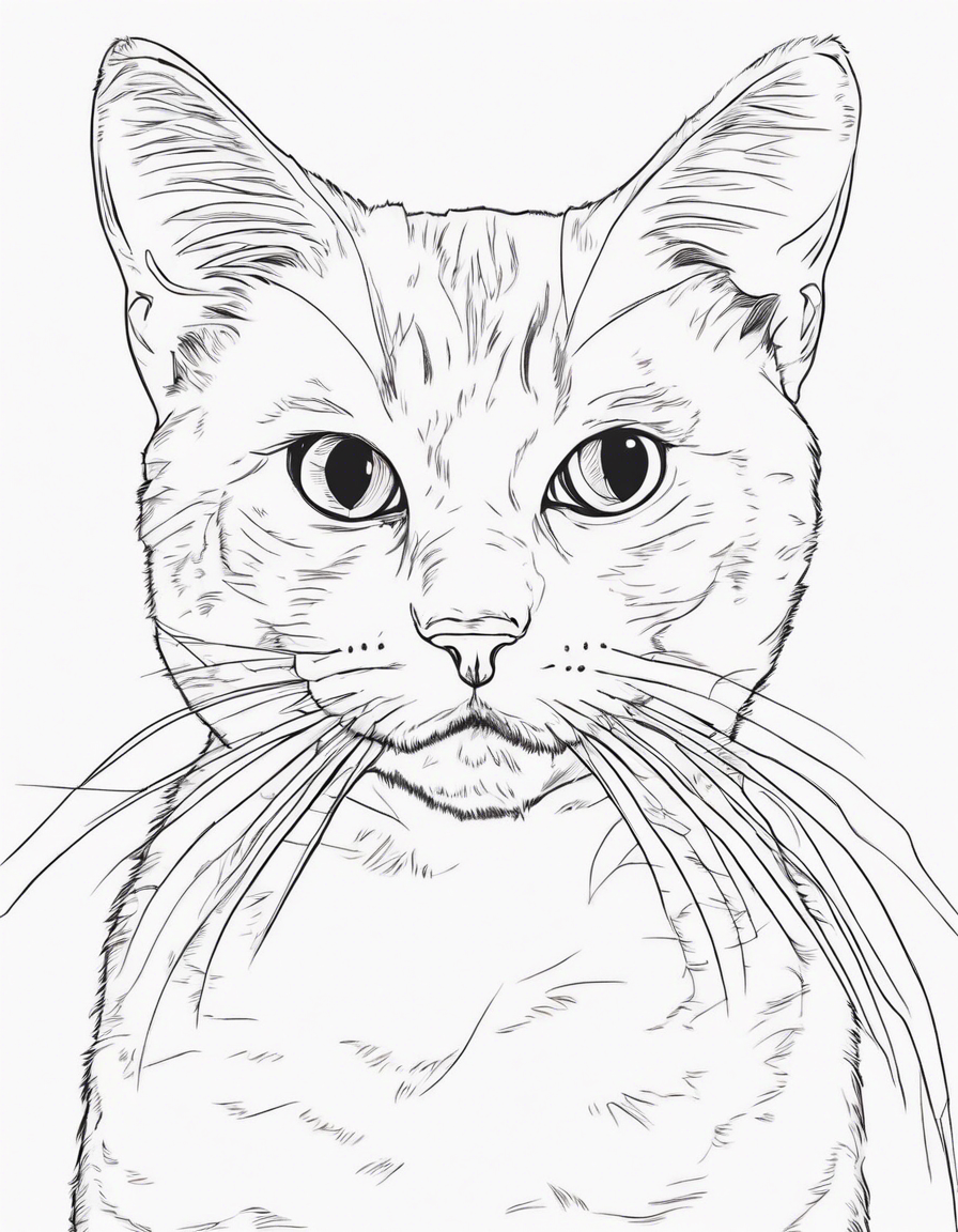 cat with mouse in mouth coloring page